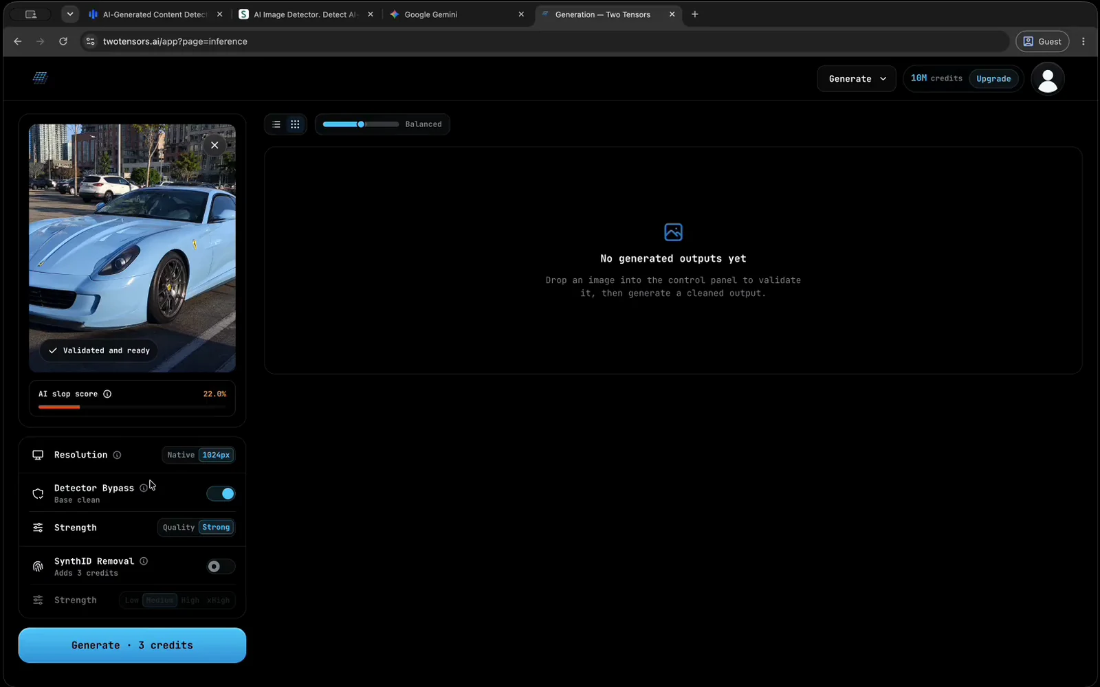 Forensic Cleaner mode resolution and SynthID settings