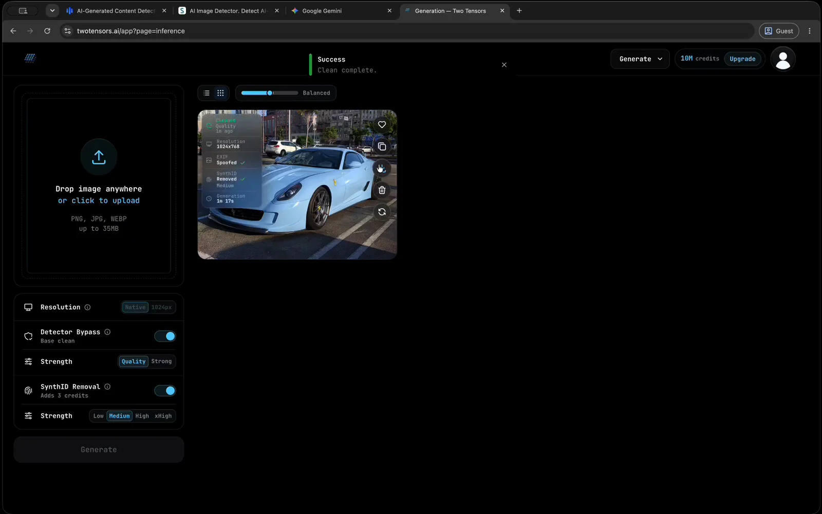 Completed Forensic Cleaner result with download controls
